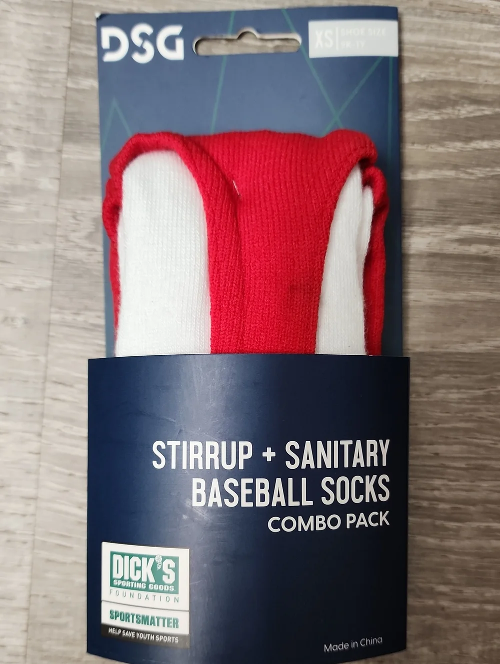 DSG Red & White Stirrup Baseball Socks Combo Pack